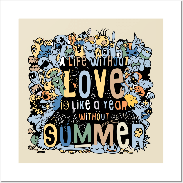 doodle life without love Wall Art by Mako Design 